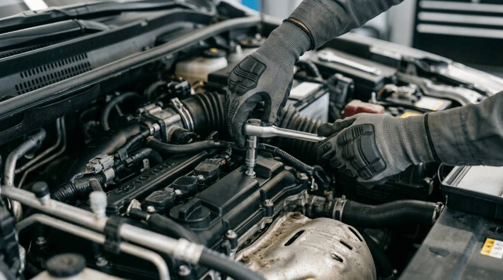 Replace with auto repair work gloves
